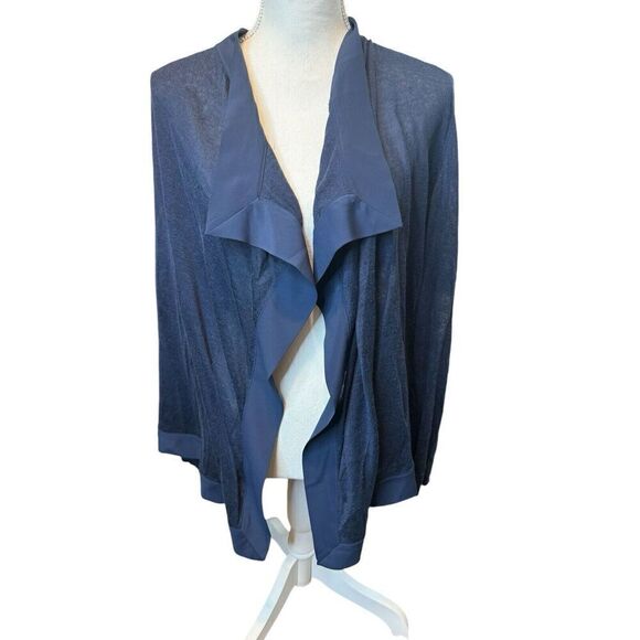 LRL Lauren Ralph Lauren Women’s Linen Blend Open Front Cardigan PL - Picture 1 of 5
